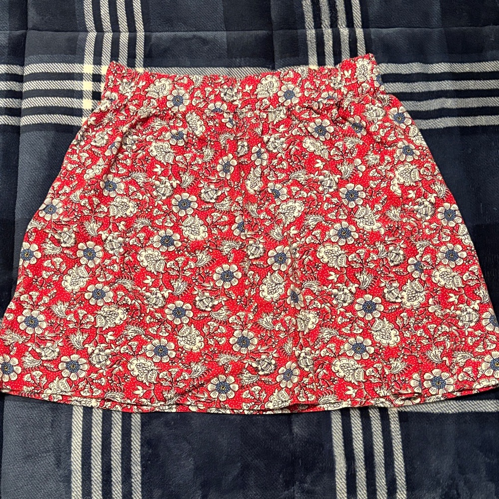 Loft Women Floral Red Skirt